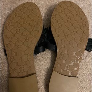 Black Kate Spade sandals with tassels- never worn
